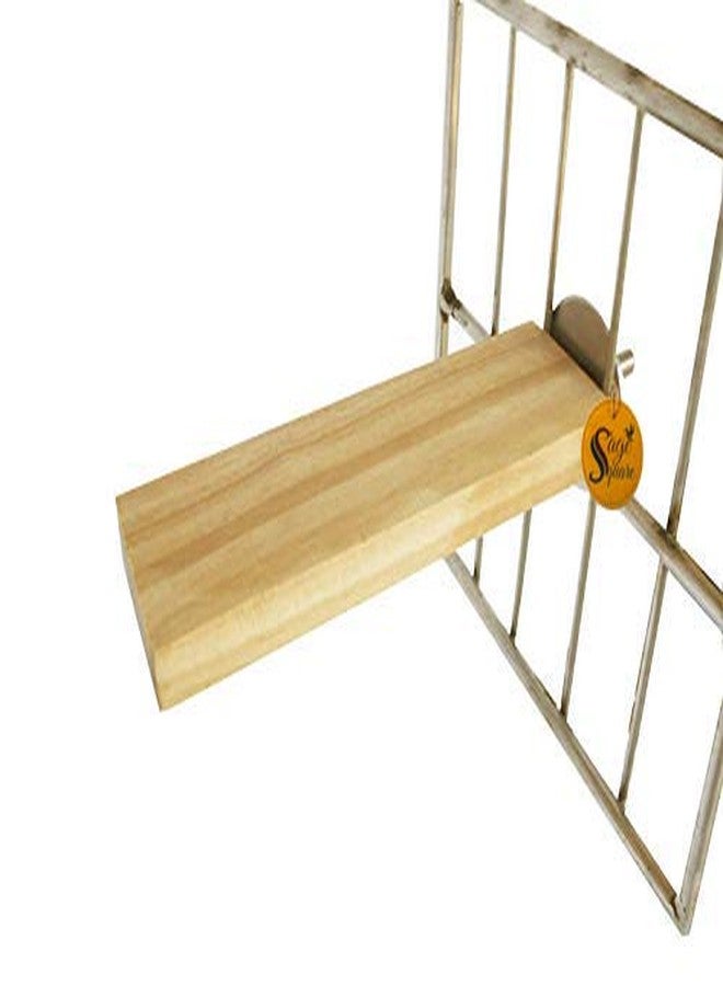 Sage Square Natural Wood Platform Cum Perch Cum Stand Bird Toy Ideal for Finch, Canary, Lovebird, Budgerigar, Budgeri (Light Weight) (1 Piece) (2"x5.5") - Image 4